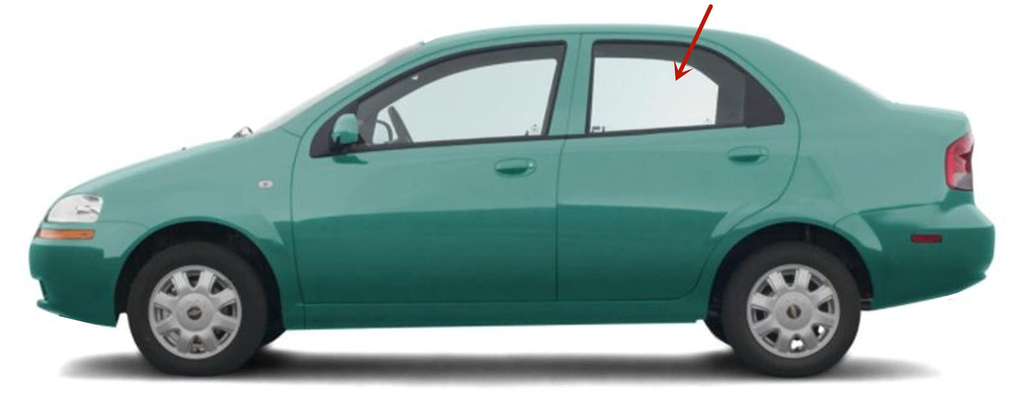 Driver Left Side Rear Door Window Door Glass Compatible with Chevrolet Aveo 4 Door Sedan 2004-2006 Models