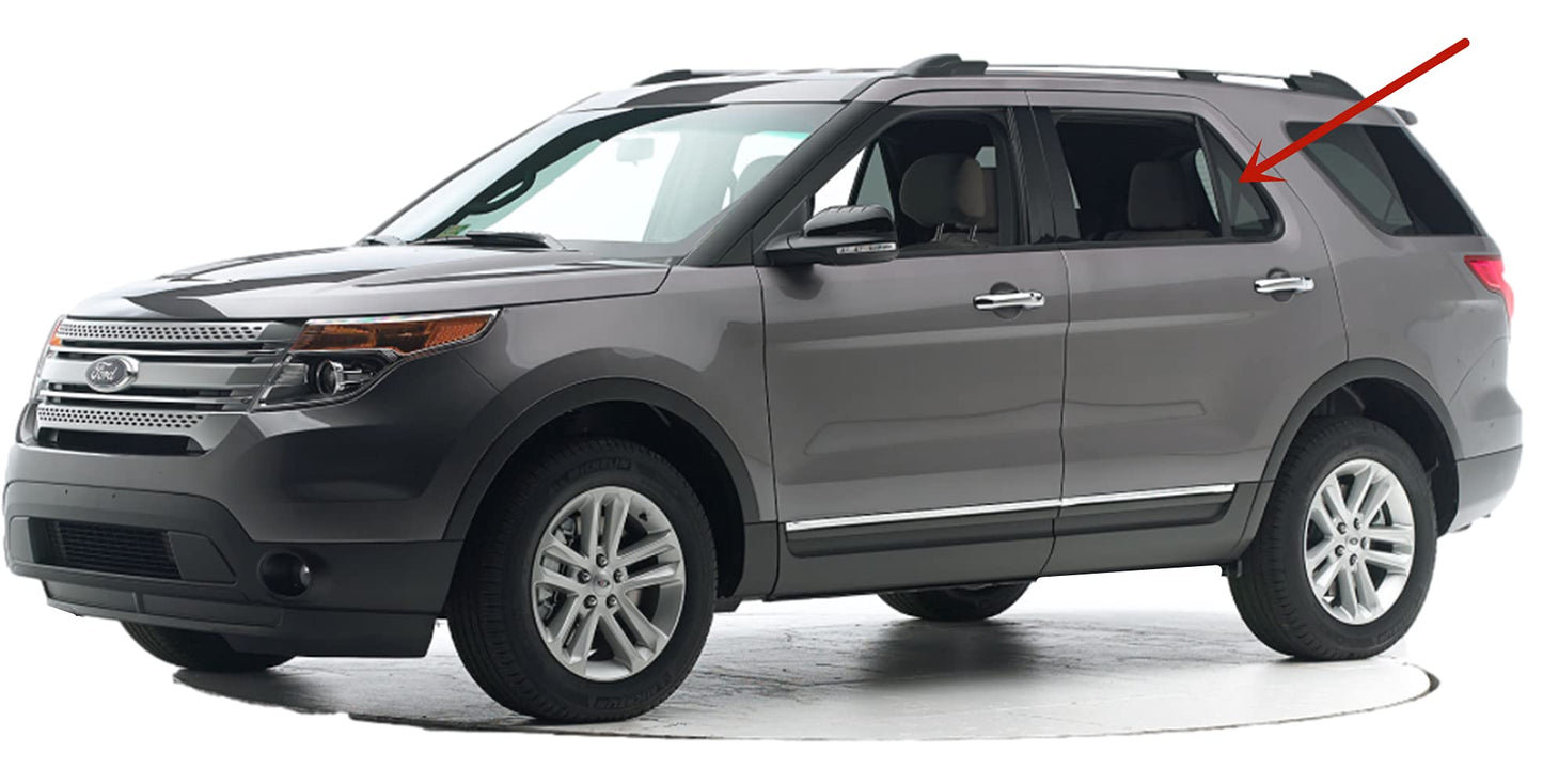 OE w/Logo Driver Left Side Rear Vent Window Vent Glass Compatible with Ford Explorer 2011-2019 Models