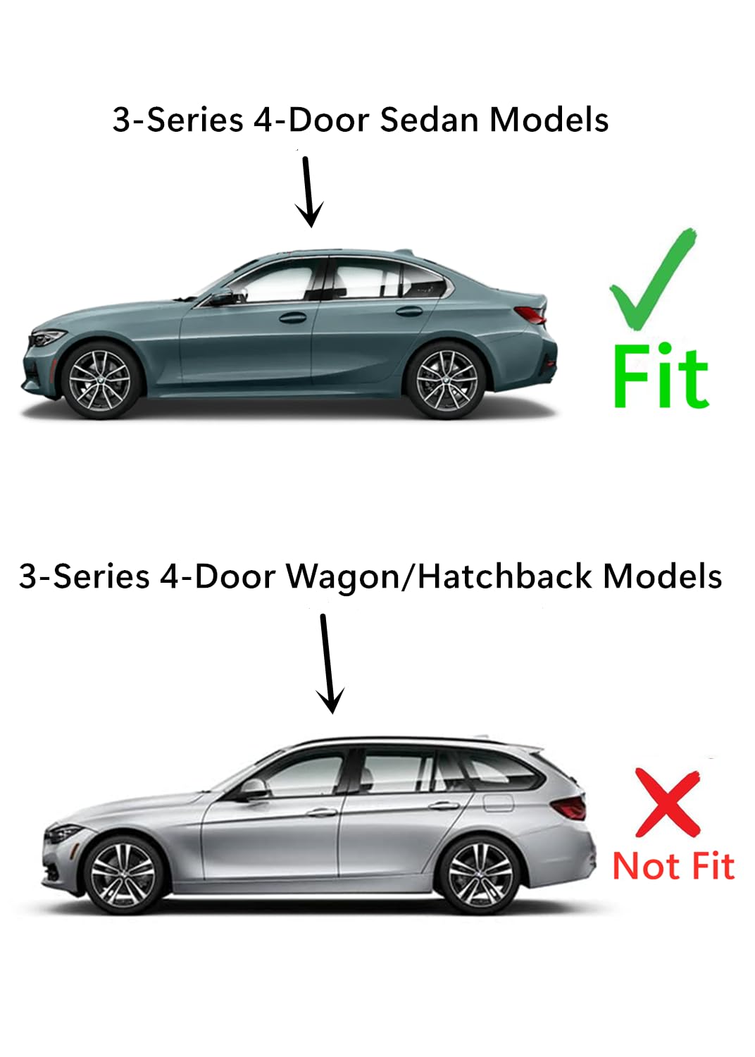 Tempered Driver Left Side Rear Door Window Door Glass Compatible with BMW 3-Series 320i 330i 330e 4-Door Sedan 2019-2025 Models
