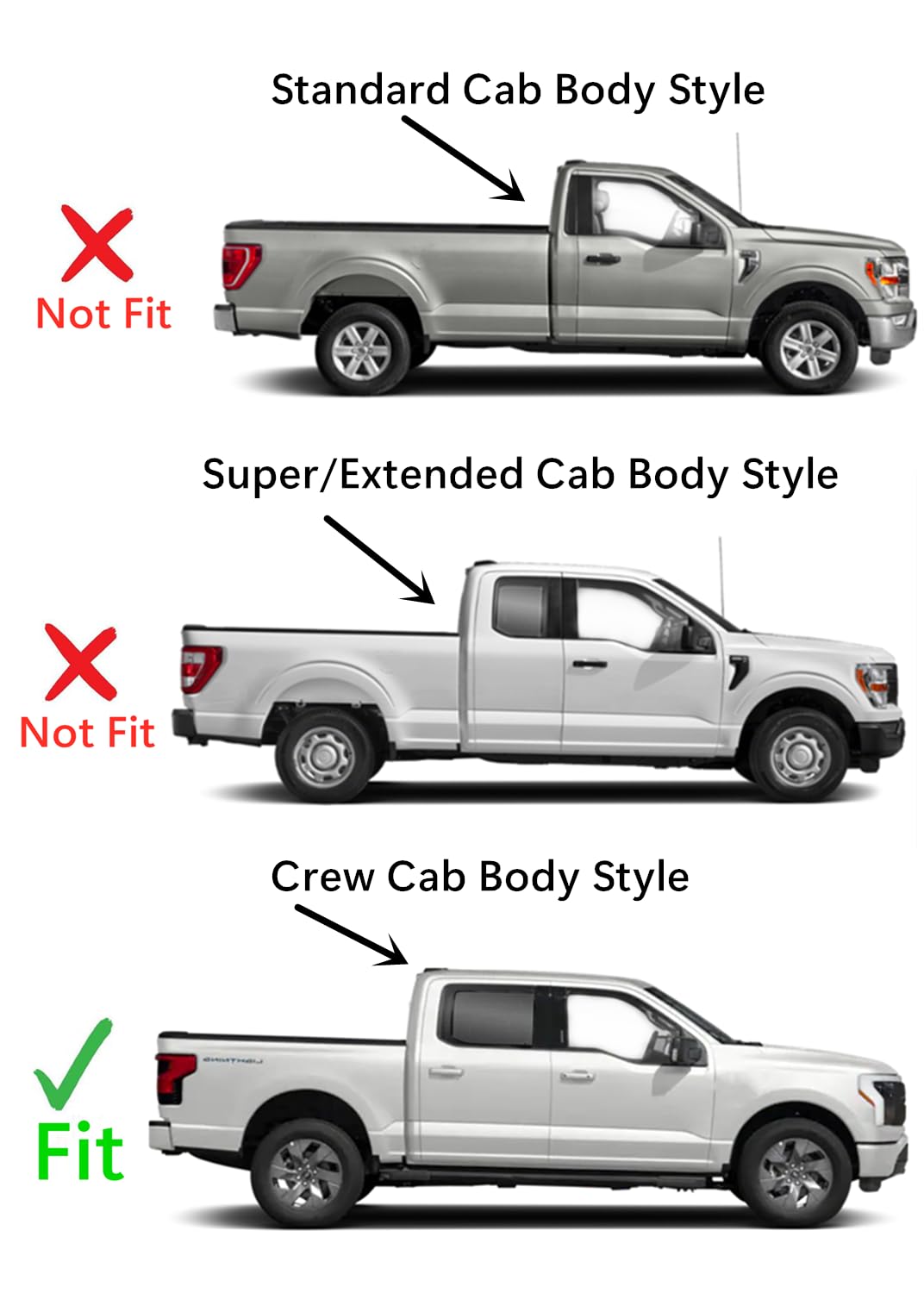 Tempered Passenger Right Side Front Door Window Door Glass Compatible with Ford F150 4-Door Crew Cab 2023-2025 Models