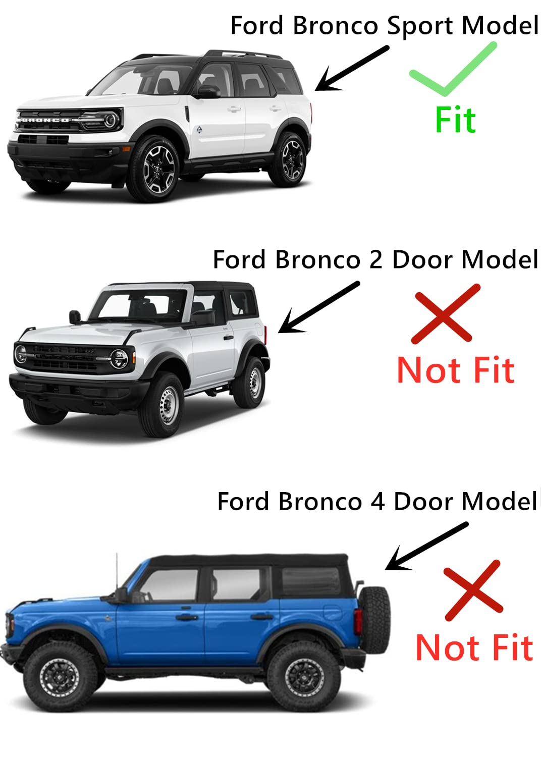 Heated Back Window Back Glass Compatible with Ford Bronco Sport 2021-2025 Models