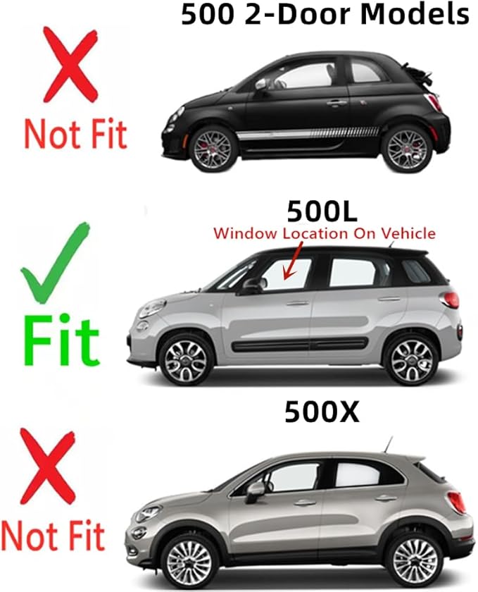 OEM Driver Left Side Front Door Window Door Glass Compatible with Fiat/Chrysler 500L 2014-2021 Models