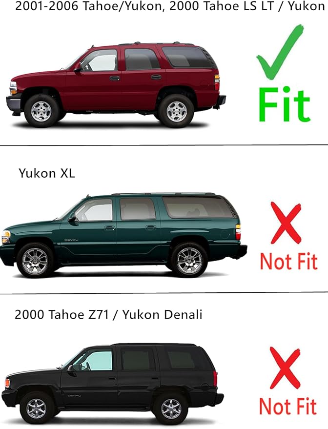 Driver Left Side Rear Quarter Window Quarter Glass Compatible with GMC Yukon/Chevrolet Tahoe 2000-2006 Models