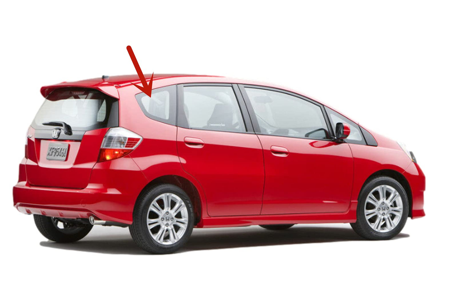 Passenger Right Side Quarter Window Quarter Glass Compatible with Honda Fit 2009-2014 Models