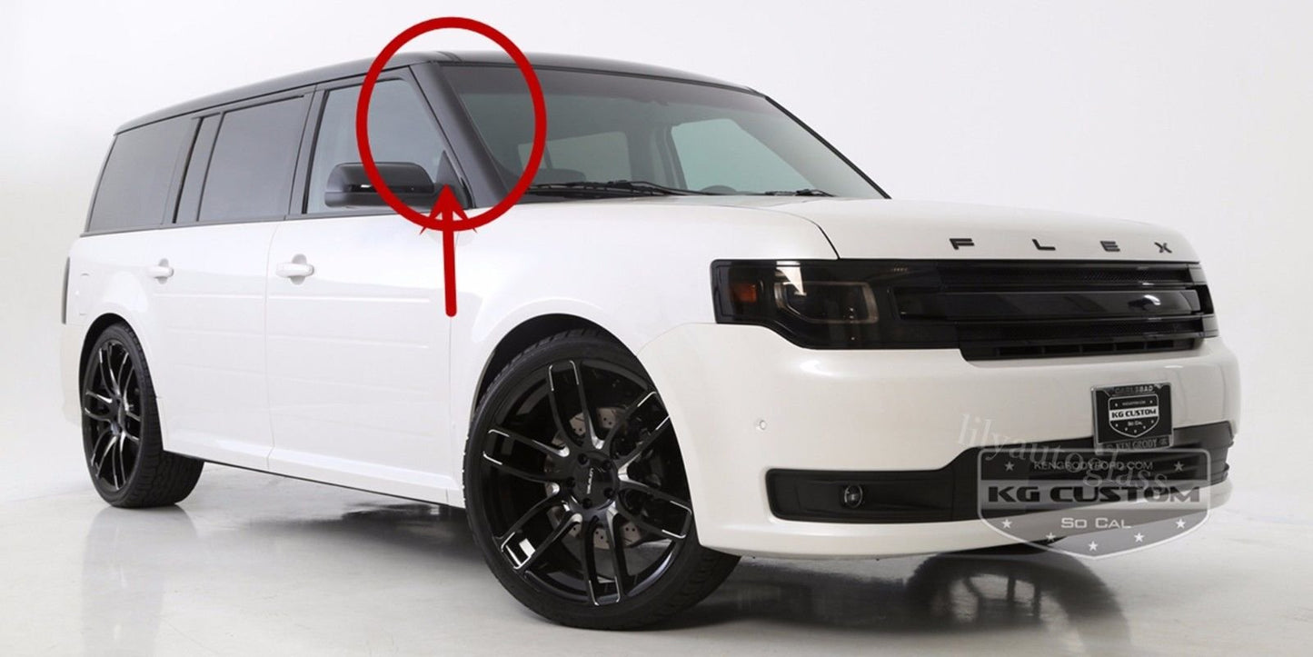 Passenger (R) + Driver Side (L) Pair Of Windshield-Outer Pillar Trim Molding Compatible with Ford Flex 2009-2019 Models