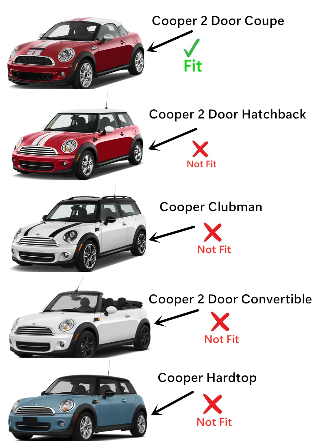 Privacy Color Back Window Back Glass Compatible with Mini Cooper 2 Door Coupe 2012-2015 Models