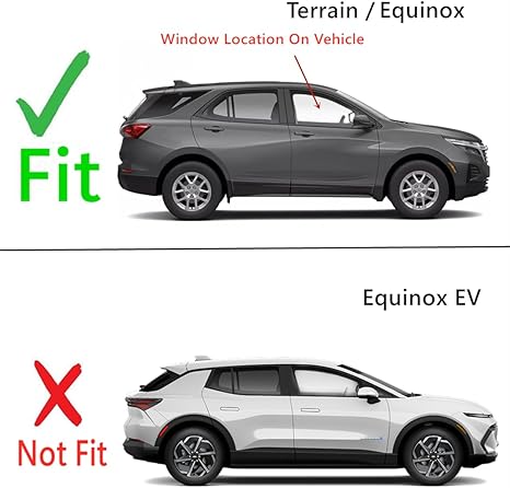 Passenger Right Side Front Door Window Door Glass Compatible with GMC Terrain/Chevrolet Equinox 2018-2024 Models