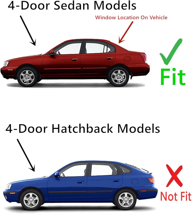 Heated Back Window Back Glass Compatible with Hyundai Elantra 4 Door Sedan 2001-2006 Models