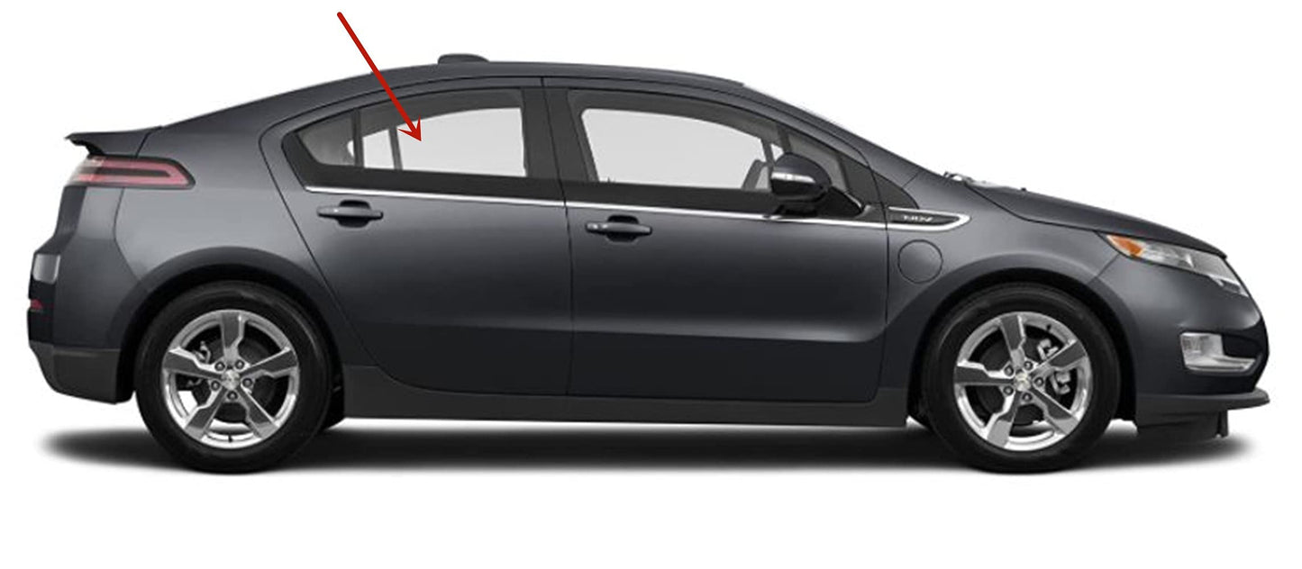 Passenger Right Side Rear Door Window Door Glass Compatible with Chevrolet Volt 2011-2015 Models
