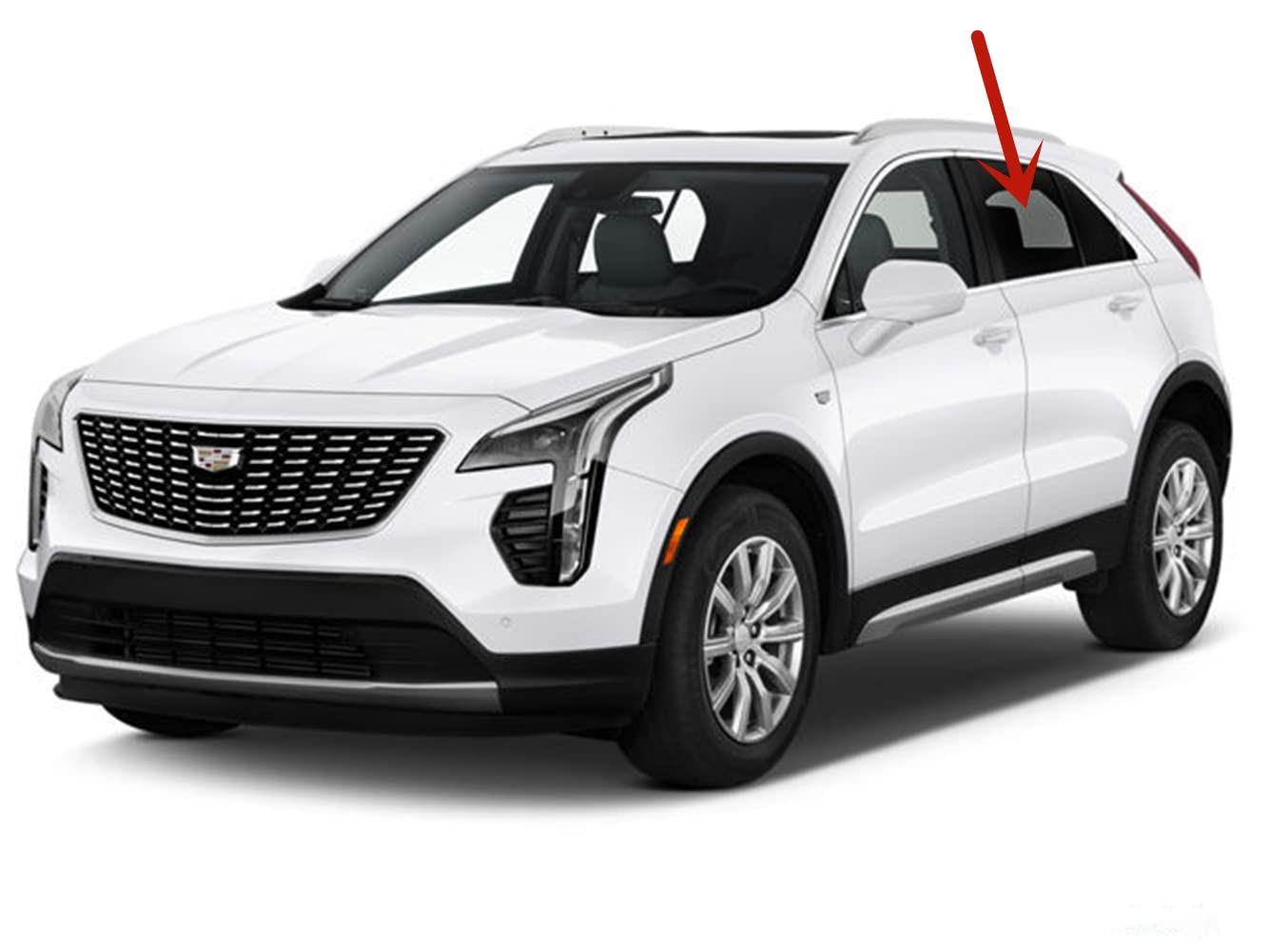 Driver Left Side Rear Door Window Door Glass Compatible with Cadillac XT4 2019-2025 Models