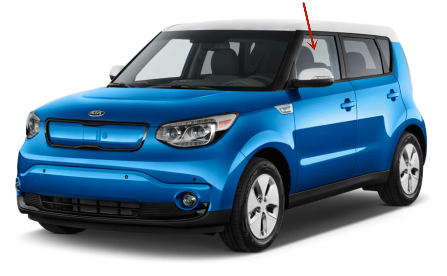 Driver Left Side Front Door Window Door Glass Compatible with Kia Soul 2014-2019 Models / Soul EV 2016-2018 Models