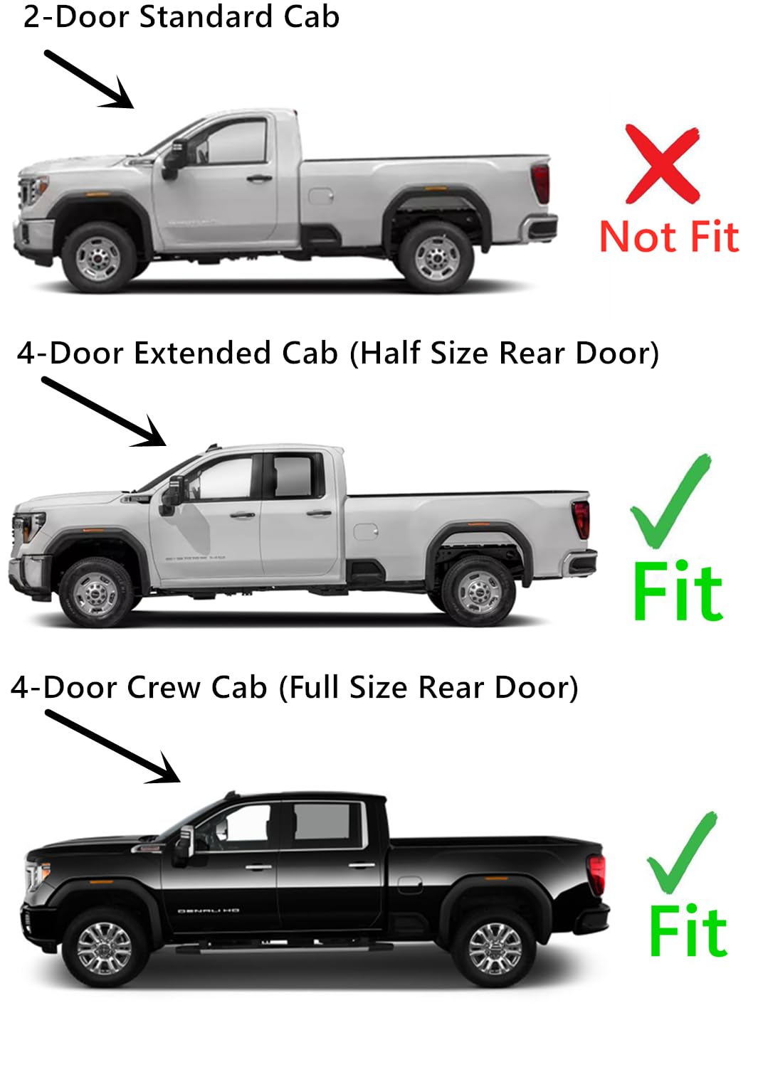 Driver Left Side Front Door Window Door Glass Compatible with Chevrolet Silverado 2500/3500 2020-2025 & GMC Sierra 2500/3500 2020-2025 4-Door Models (Not For 1500)