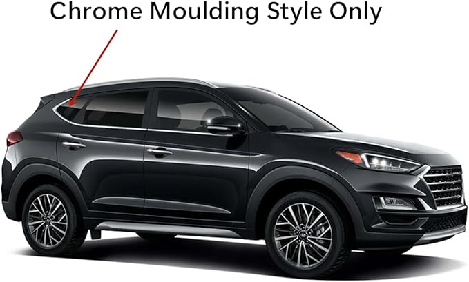 Chrome Moulding Style Passenger Right Side Rear Quarter Window Quarter Glass Compatible with Hyundai Tucson 2016-2021 Models