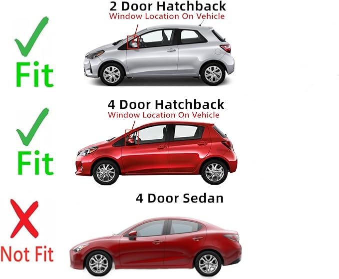 Driver Left Side Front Vent Window Vent Glass Compatible with Toyota Yaris 2/4 Door Hatchback 2012-2019 Models