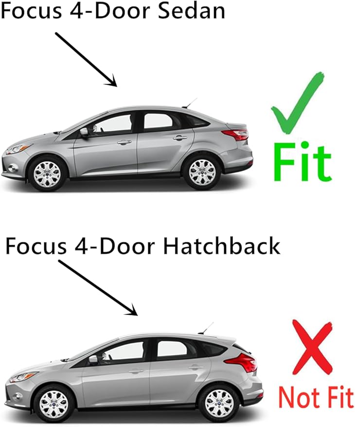 Heated Back Window Back Glass Compatible with Ford Focus 4 Door Sedan 2012-2018 Model