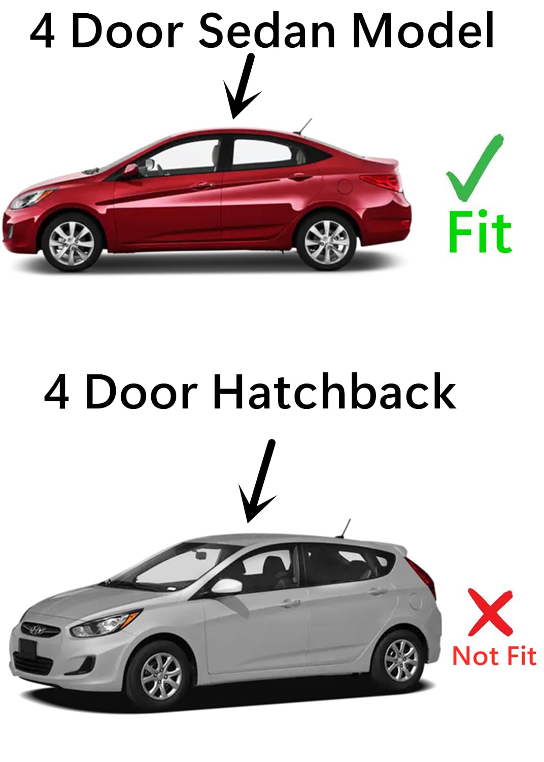 Tempered Driver Left Side Rear Door Window Door Glass Compatible with Hyundai Accent 4 Door Sedan 2012-2017 Models