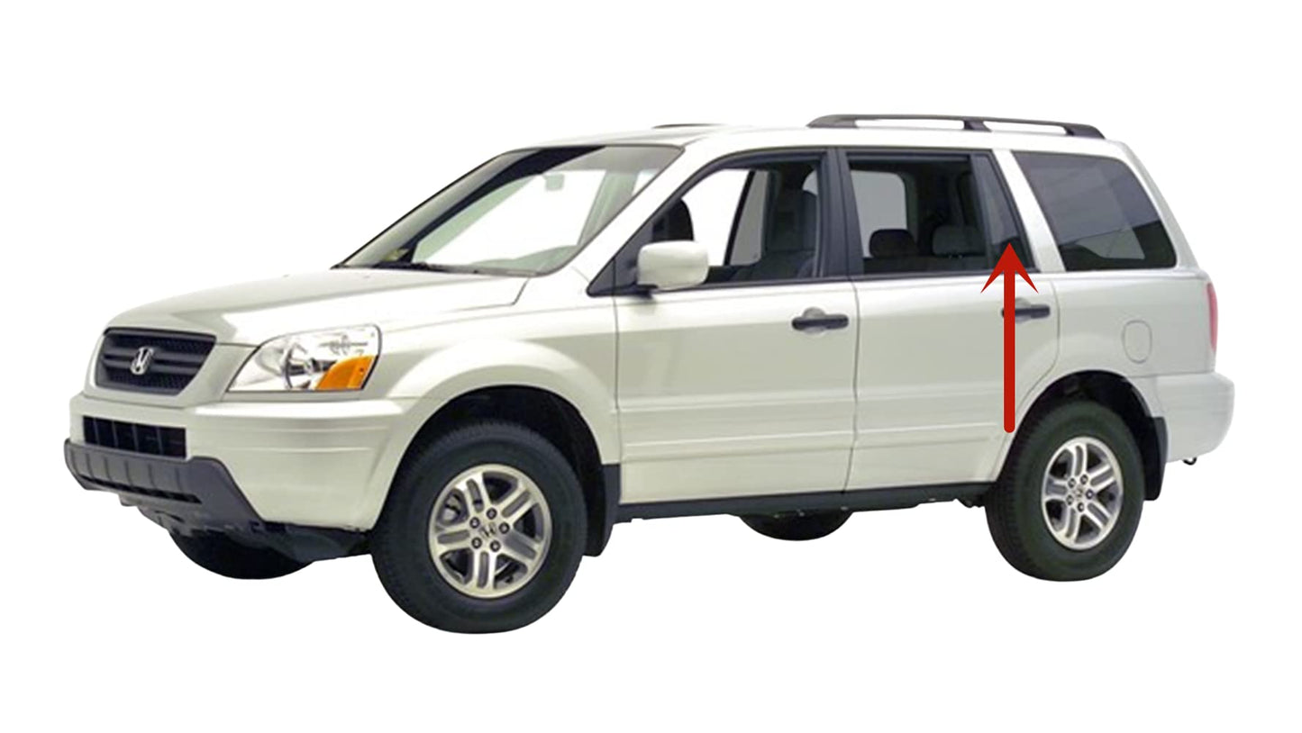 Driver Left Side Rear Vent Window Vent Glass Compatible with Honda Pilot 2003-2008 Models