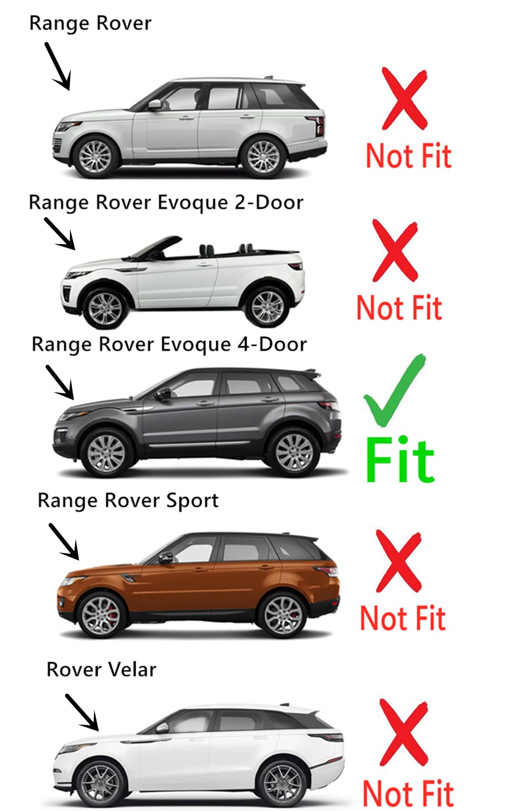 Tempered Driver Left Side Front Door Window Glass Compatible with Land Rover Range Rover Evoque 4-Door SUV 2012-2019 Models