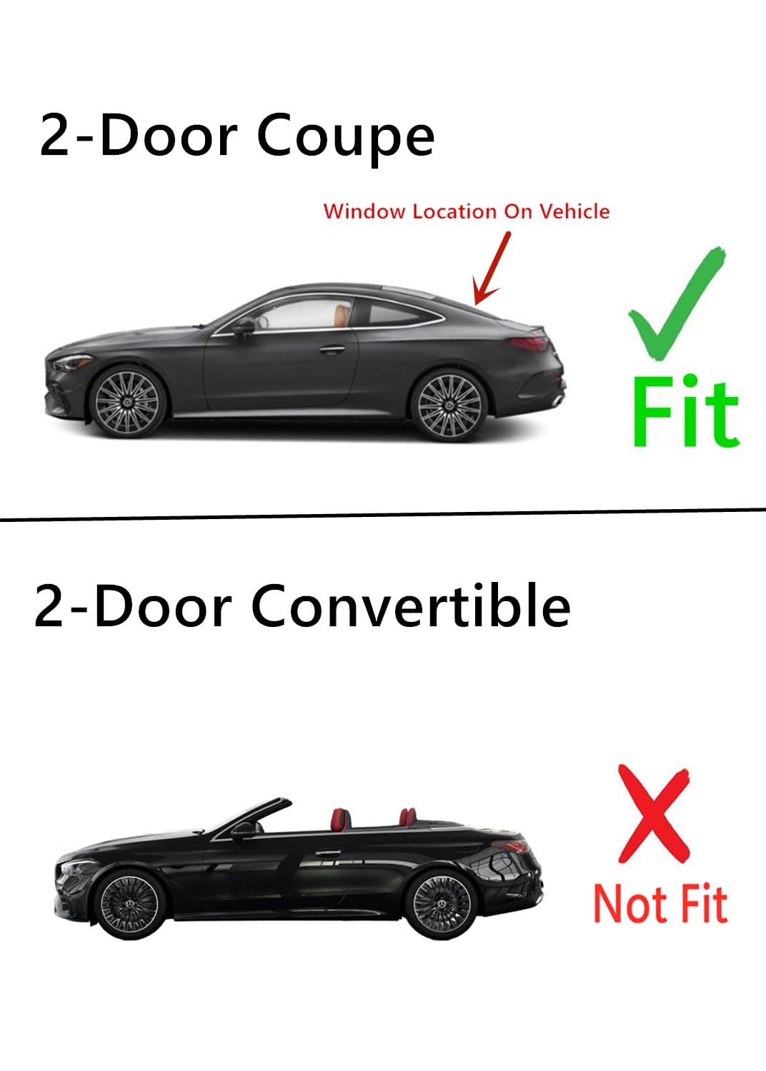 Heated Rear Back Window Back Glass Compatible with Mercedes Benz CLE-Class CLE300 CLE450 CLE53AMG 2-Door Coupe 2024-2025 Models