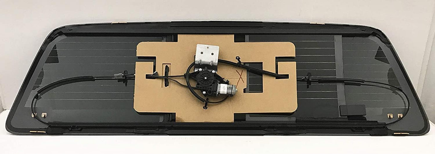 Heated With Motor Included Power Slider Style Back Window Back Glass Compatible with Ford F250 F350 F450 F550 F650 F750 Pickup 2011-2016 Models