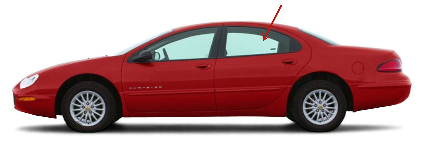 Driver Left Side Rear Door Window Door Glass Compatible with Chrysler Concorde 1998-2000 /Chrysler 300 1999-2000 /Chrysler LHS 1999-2000 Models