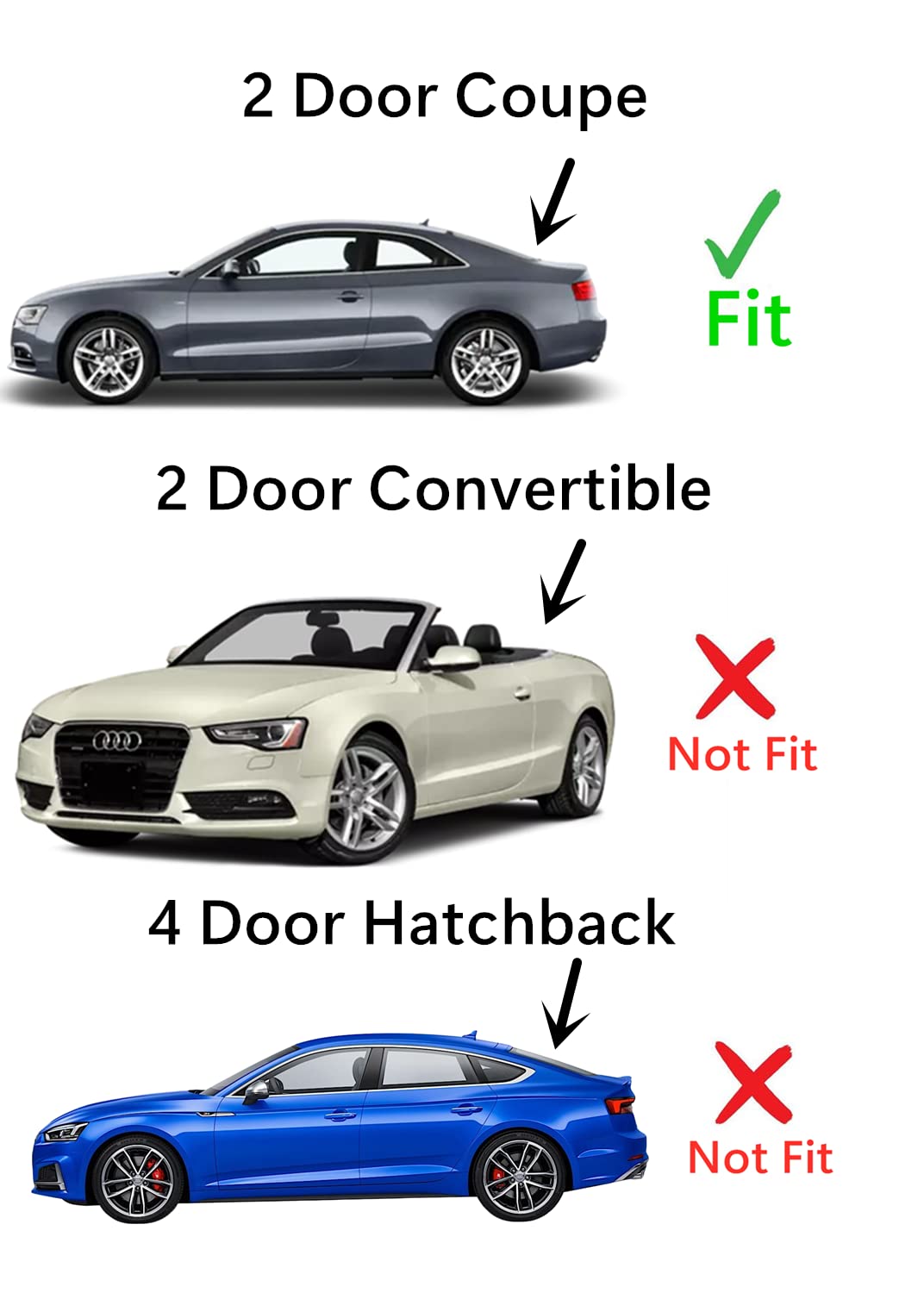 Tempered Driver Left Side Door Window Door Glass Compatible with Audi A5 S5 RS5 2008-2016 2-Door Coupe Models Only (Not For Convertible or Hatchback)