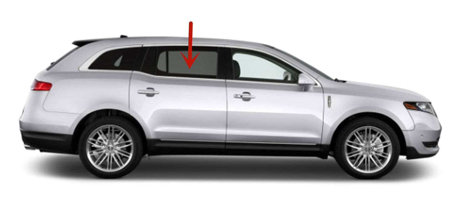 Passenger Right Side Rear Door Window Door Glass Compatible with Lincoln MKT 2010-2019 Models