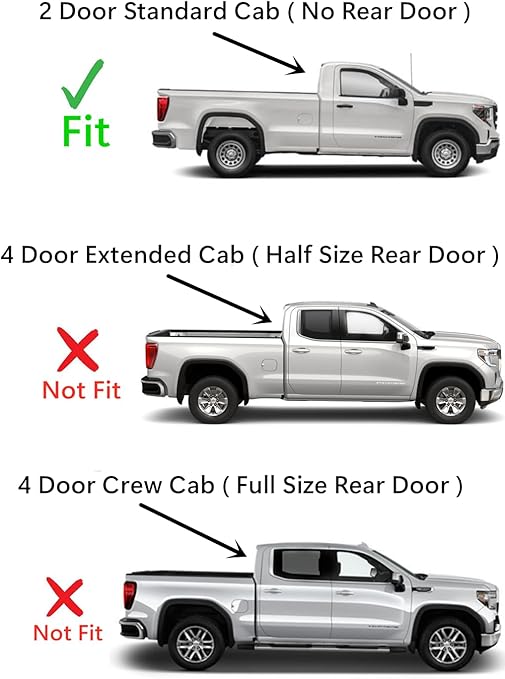 Passenger Right Side Door Window Door Glass Compatible with Chevrolet Silverado/GMC Sierra 1500 2 Door Standard Cab 2019-2025 Models