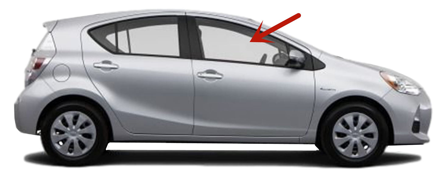 Passenger Right Side Front Door Window Door Glass Compatible with Toyota Prius C 4 Door Hatchback 2012-2019 Models