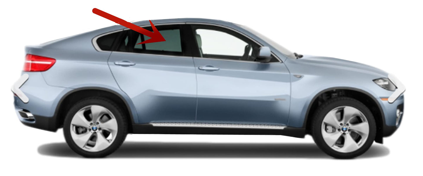 Passenger Right Side Rear Door Window Door Glass Compatible with BMW X6 2008-2014 Models
