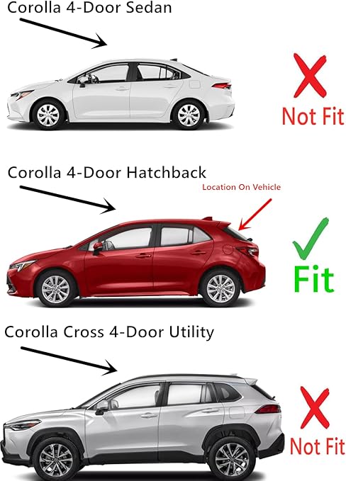 Heated Back Window Back Glass Compatible with Toyota Corolla/Corolla GR 4 Door Hatchback 2019-2025 Models