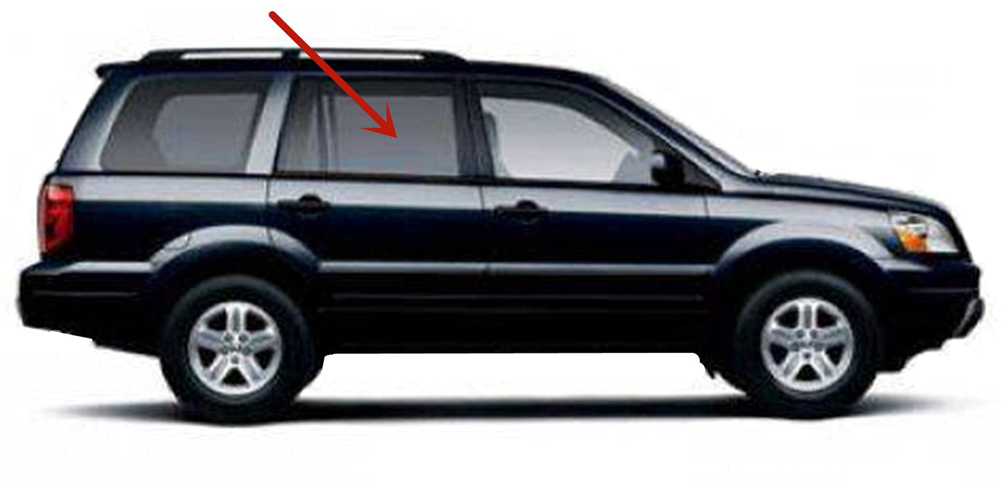 Passenger Right Side Rear Door Window Door Glass Compatible with Honda Pilot 2003-2008 Models