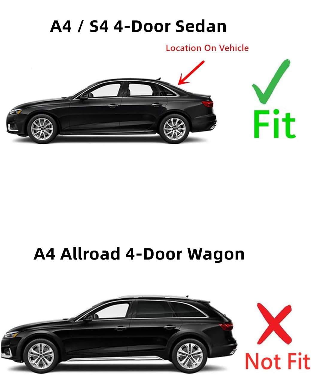 Heated Back Window Back Glass Compatible with Audi A4/ S4/ 4 Door Sedan 2017-2025 Models