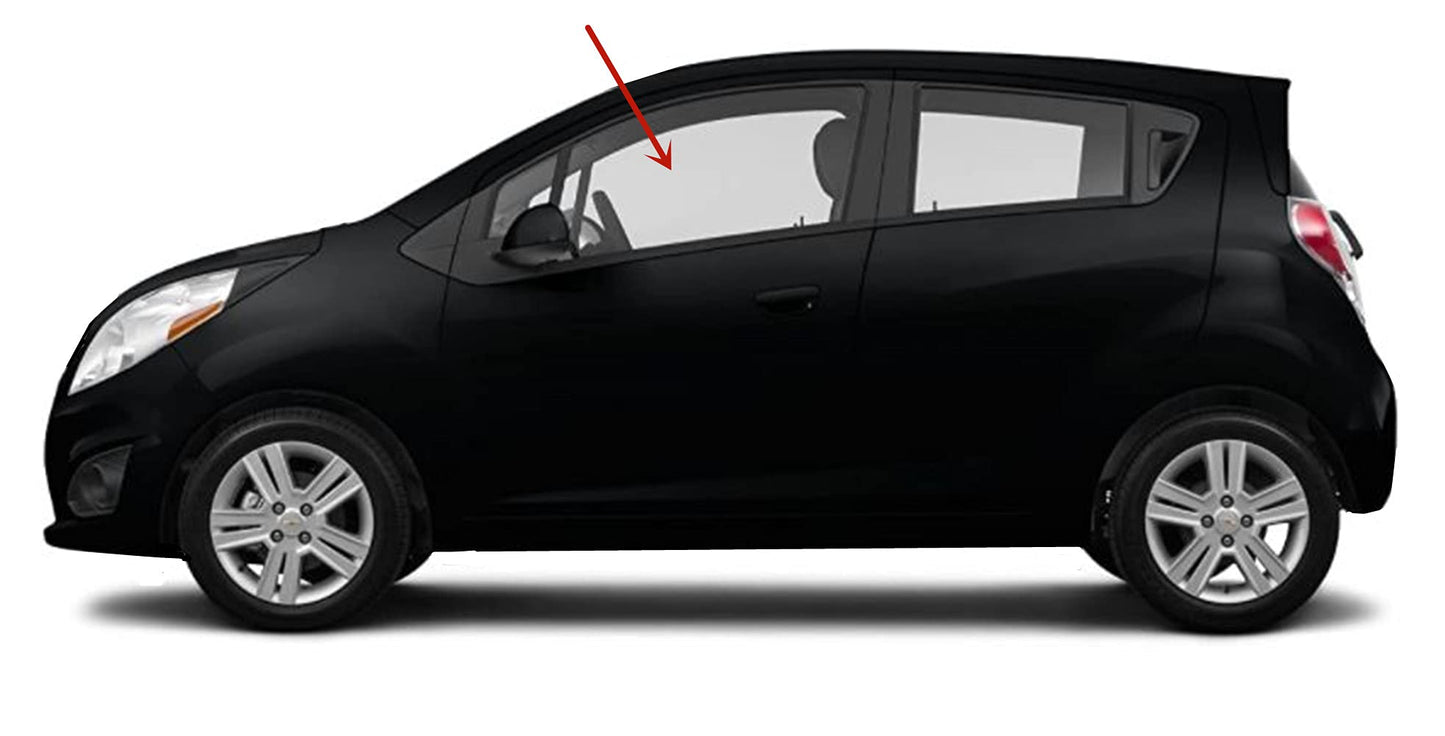 Driver Left Side Front Door Window Door Glass Compatible with Chevrolet Spark 2016-2023 Models (Not For Spark Classic Mexico Models)