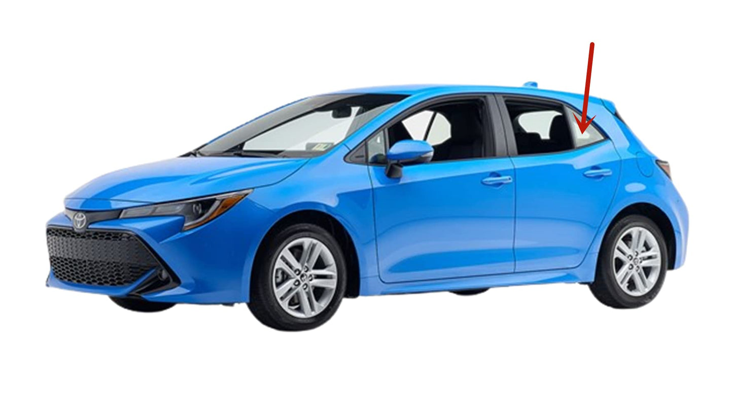 Driver Left Side Rear Vent Window Vent Glass Compatible with Toyota Corolla / Corolla GR 4 Door Hatchback 2019-2025 Models