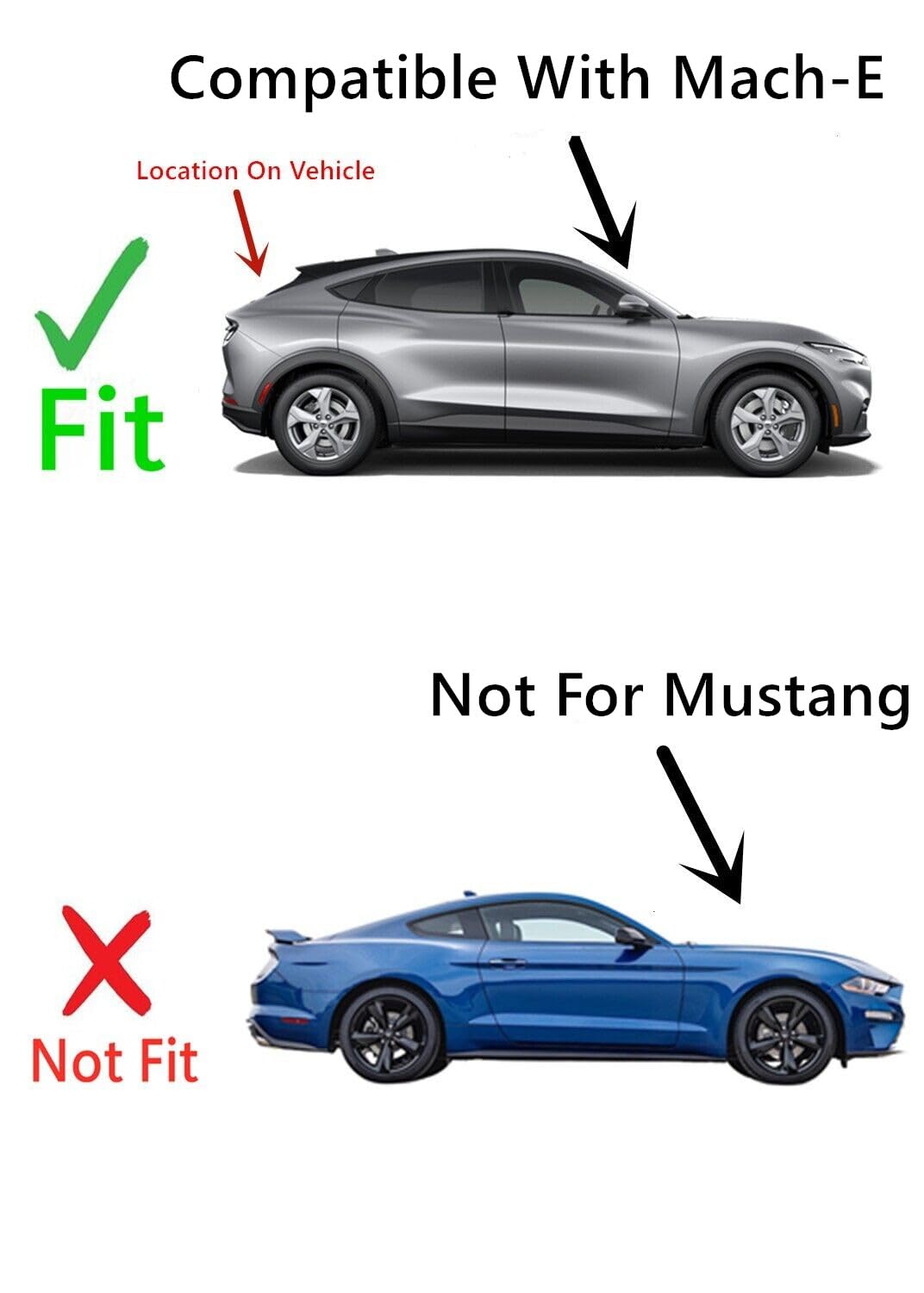 Heated Rear Tailgate Window Back Glass Compatible with Ford Mustang MACH-E 2021-2025 Models