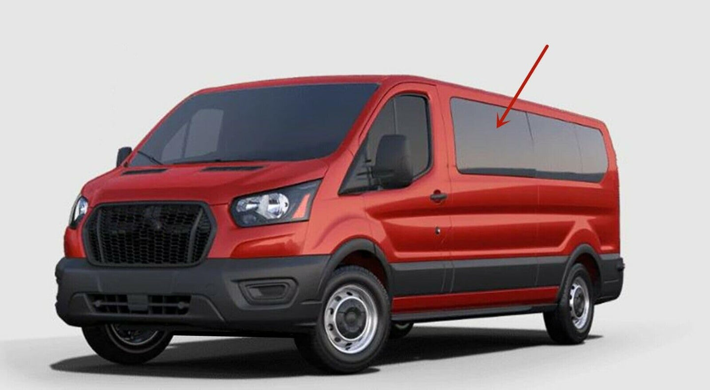 Privacy Movable Driver Left Side Rear Sliding Cargo Door Window Door Glass Compatible with Ford Transit 83.2" Low-Roof Van 2015-2025 Models (Low-Roof Van Only)