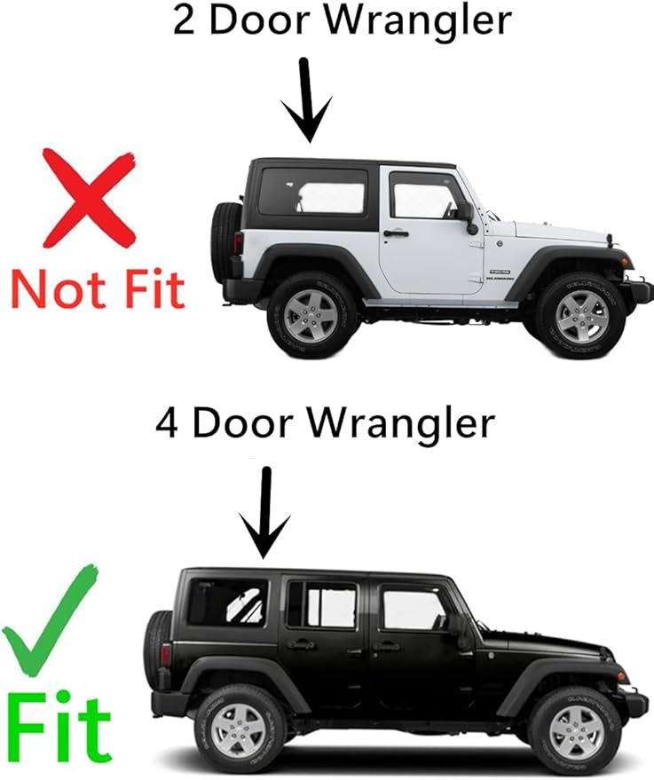 Tempered Passenger Right Side Quarter Window Quarter Glass Compatible with Jeep Wrangler 2011-2017 & Wrangler JK 2018 4-Door Models Only (Hardtop Must Be Same Year)