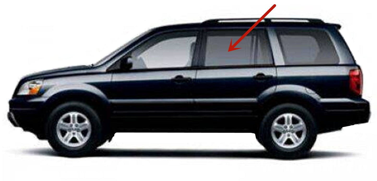 Driver Left Side Rear Door Window Door Glass Compatible with Honda Pilot 2003-2008 Models
