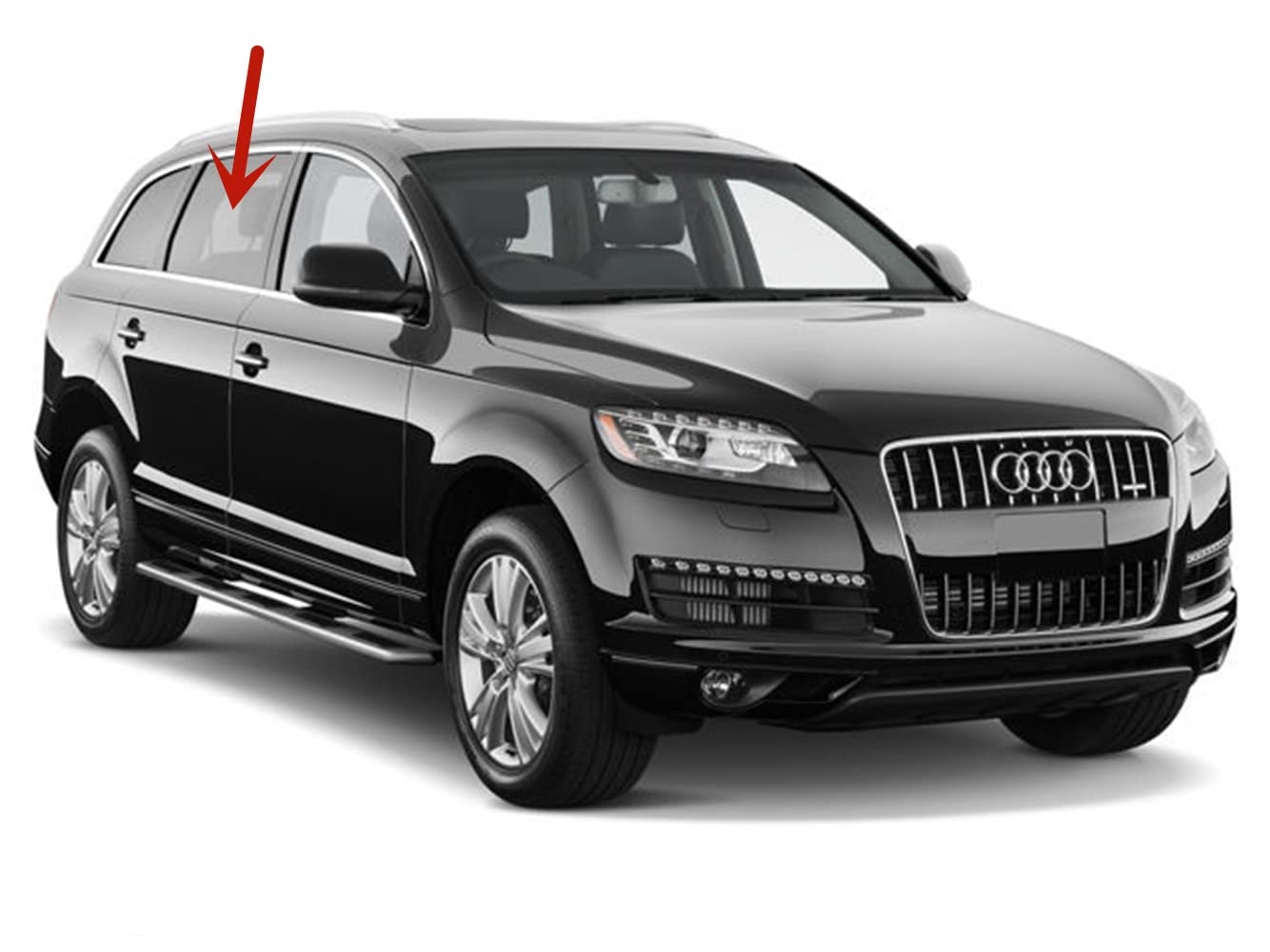 Passenger Right Side Rear Door Window Door Glass Compatible with Audi Q7 2007-2015 Models