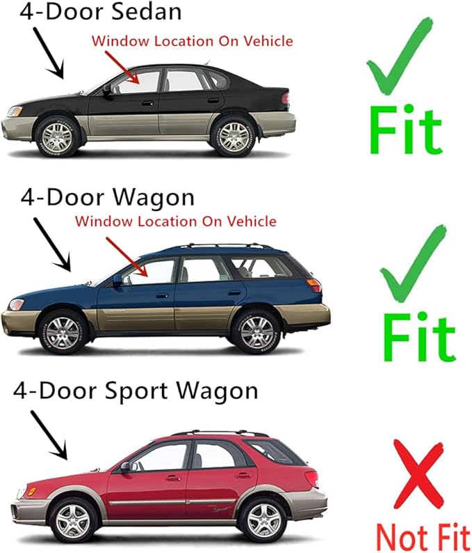 Driver Left Side Front Door Window Door Glass Compatible with Subaru Outback / Legacy 2000-2004 Models