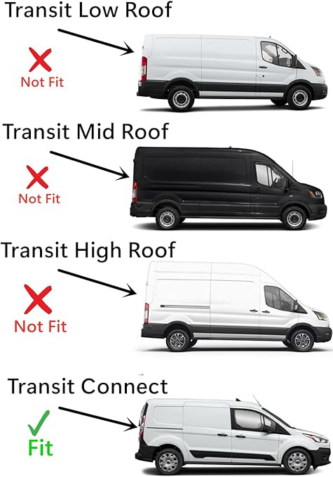 Heated W/Wiper Hole Style Back Window Back Glass Compatible with Ford Transit Connect 2014-2023 Models