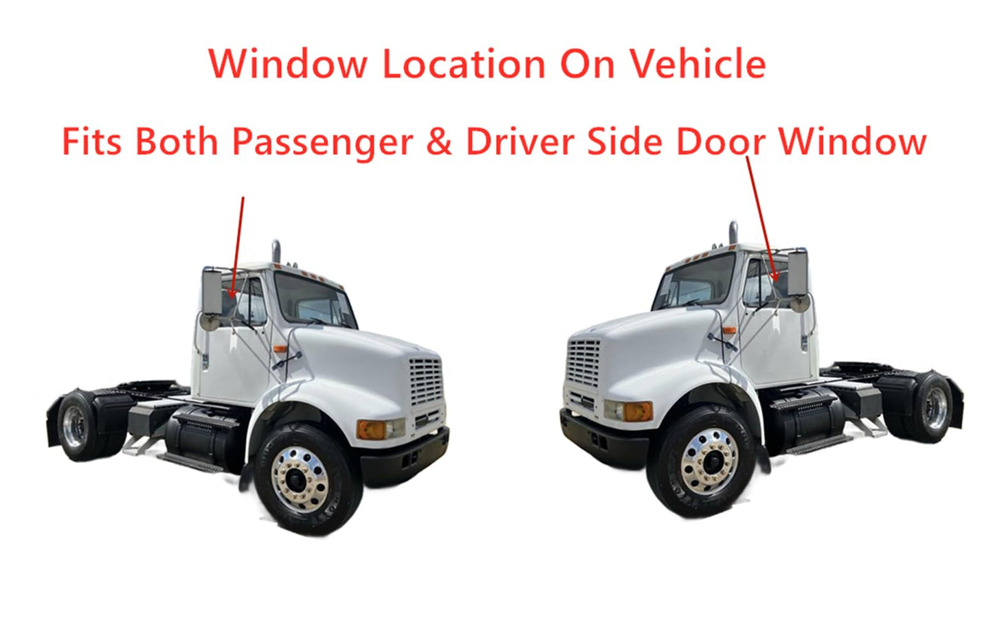 Tempered Front Door Window Glass Compatible with International/Navistar 4200 4300 5000 8500 9100 9200 9370 9400 Conco Eagle Paystar Transtar 1971-1999 Models (Fit Both Passenger / Driver Side)