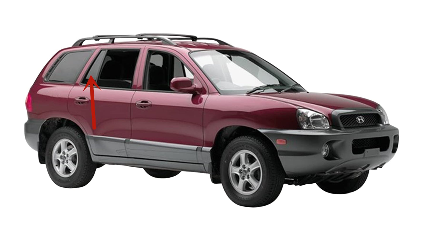 Passenger Right Side Rear Vent Window Vent Glass Compatible with Hyundai Santa Fe 2001-2006 Models
