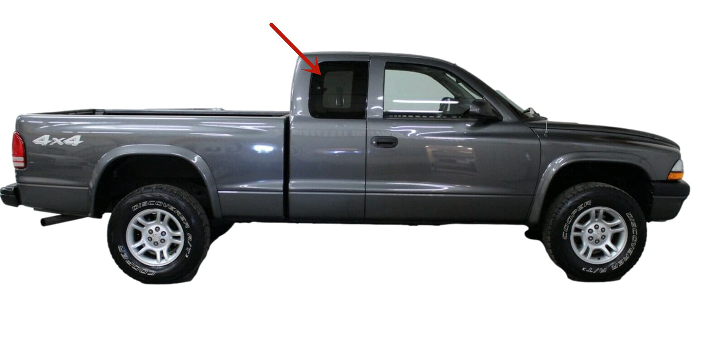 Passenger Right Side Rear Quarter Window Quarter Glass Compatible with Dodge Dakota Pickup 2 Door Club Cab 1997-2004 Models
