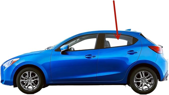 Tempered Driver Left Side Rear Door Window Door Glass Compatible with Toyota Yaris 4-Door Hatchback 2020-2021 Models