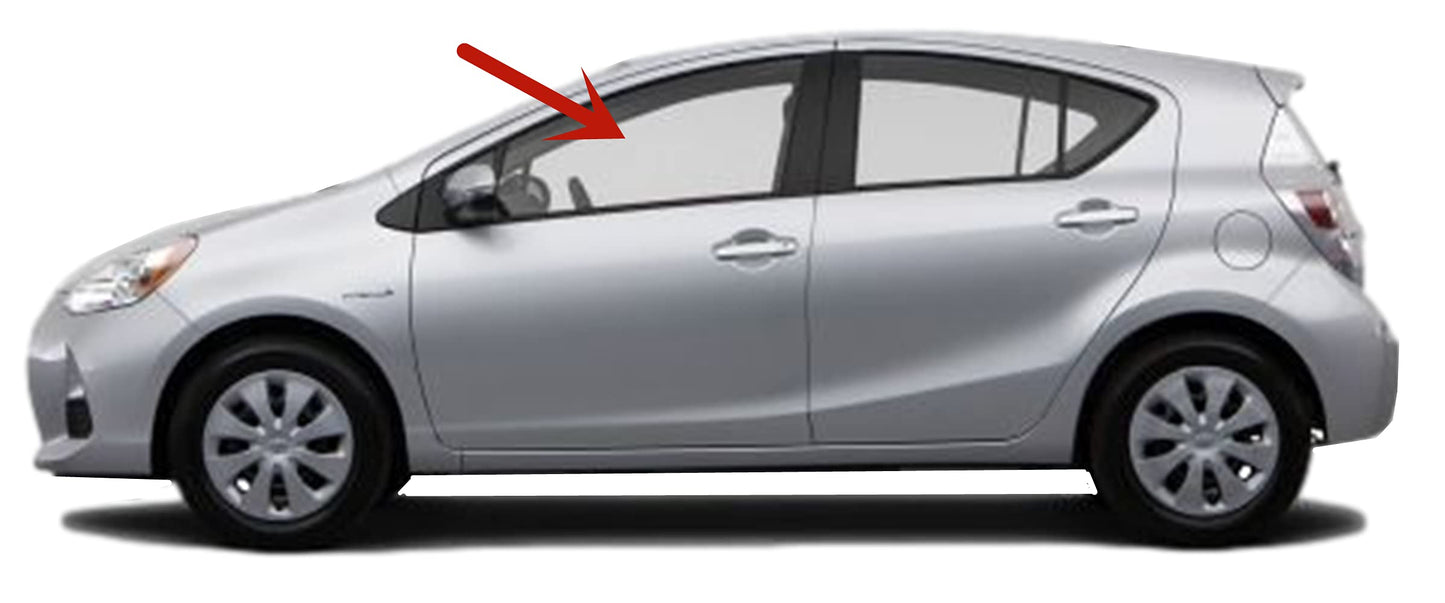 Driver Left Side Front Door Window Door Glass Compatible with Toyota Prius C 4 Door Hatchback 2012-2019 Models