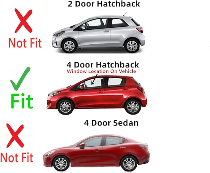 Driver Left Side Front Door Window Door Glass Compatible with Toyota Yaris 4 Door Hatchback 2012-2019 Models