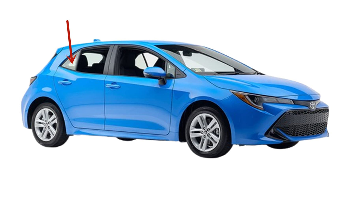Passenger Right Side Rear Vent Window Vent Glass Compatible with Toyota Corolla / Corolla GR 4 Door Hatchback 2019-2025 Models