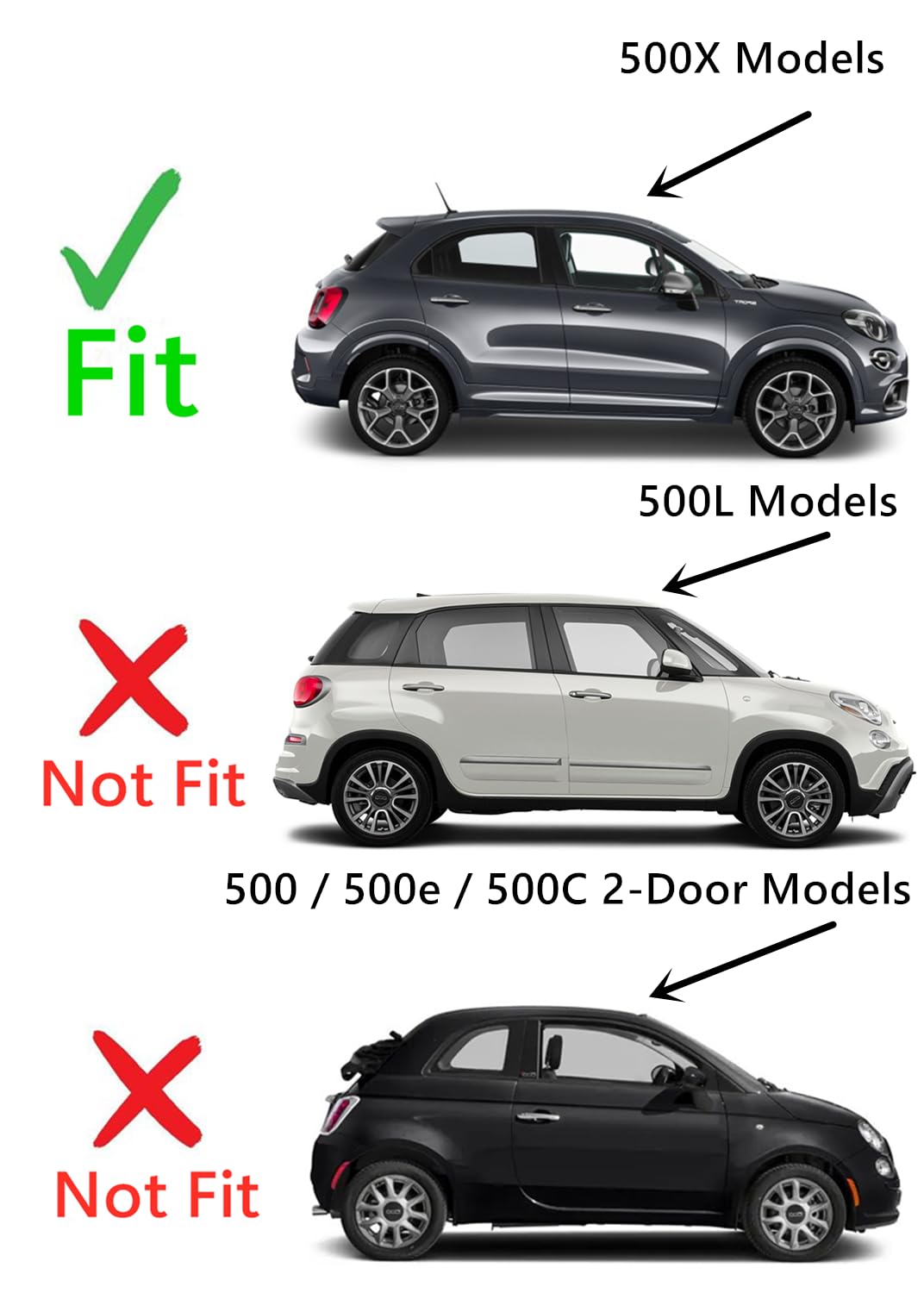 Passenger Right Side Front Door Window Door Glass Compatible with Fiat 500X 2016-2023 Models